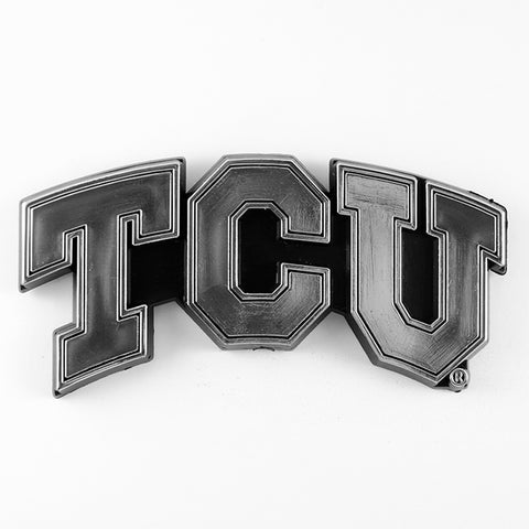 TCU Horned Frogs Auto Emblem Silver Chrome