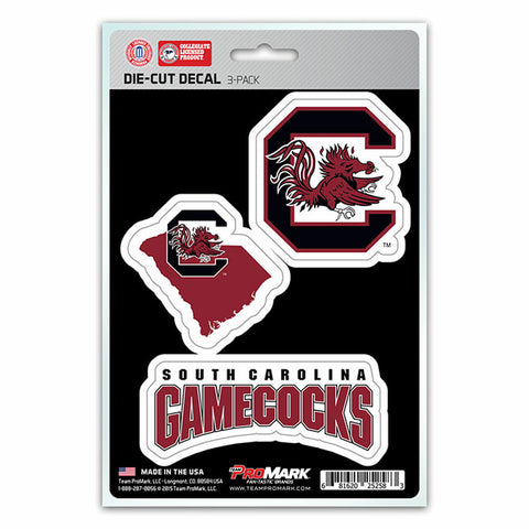 ~South Carolina Gamecocks Decal Die Cut Team 3 Pack~ backorder