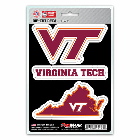~Virginia Tech Hokies Decal Die Cut Team 3 Pack~ backorder
