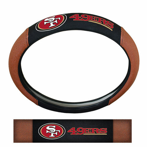 ~San Francisco 49ers Steering Wheel Cover Premium Pigskin Style - Special Order~ backorder