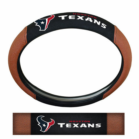 ~Houston Texans Steering Wheel Cover Premium Pigskin Style - Special Order~ backorder