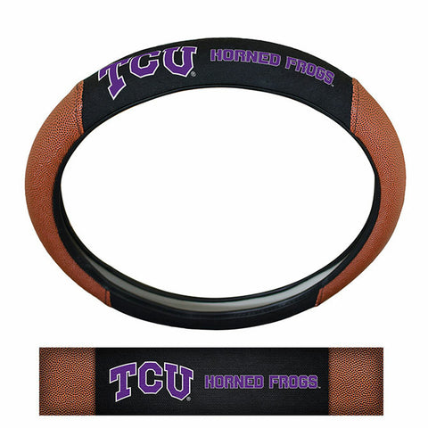~TCU Horned Frogs Steering Wheel Cover - Premium Pigskin - Special Order~ backorder