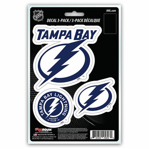 Tampa Bay Lightning Decal Die Cut Team 3 Pack