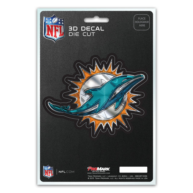 Calcomanía de los Miami Dolphins de 5 x 8 pulgadas con diseño de logotipo troquelado en 3D