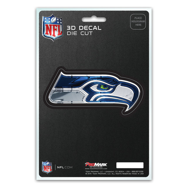 Calcomanía de los Seattle Seahawks de 5 x 8 pulgadas con diseño de logotipo troquelado en 3D