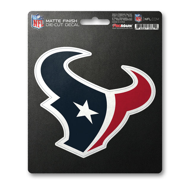 Calcomanía de los Houston Texans troquelada mate de 5 x 6,25 pulgadas