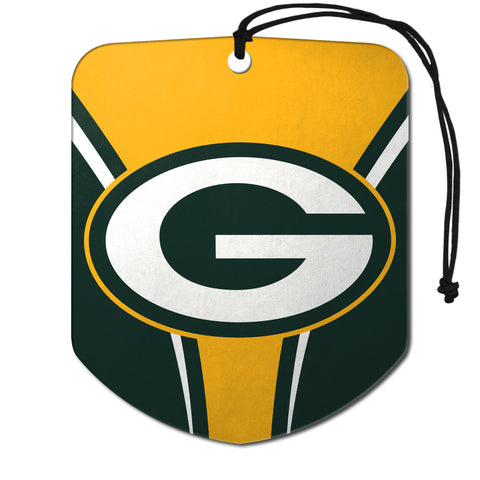Green Bay Packers Air Freshener Shield Design 2 Pack