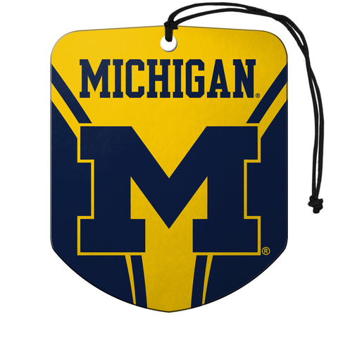 Michigan Wolverines Air Freshener Shield Design 2 Pack
