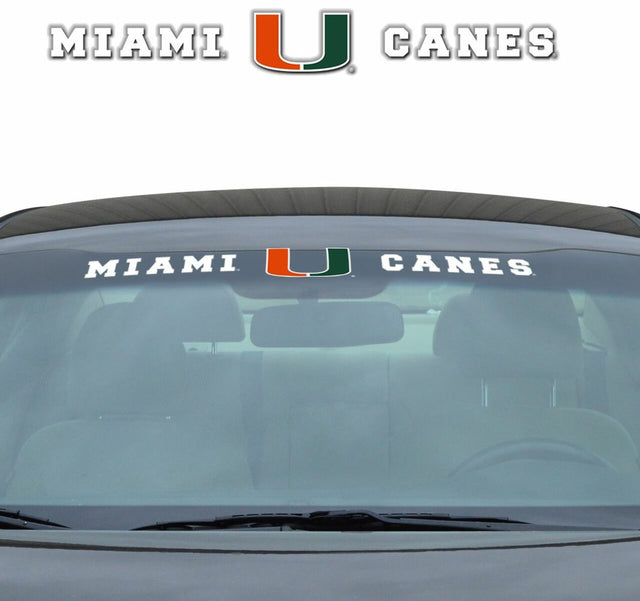 Calcomanía para parabrisas de Miami Hurricanes de 35 x 4 pulgadas