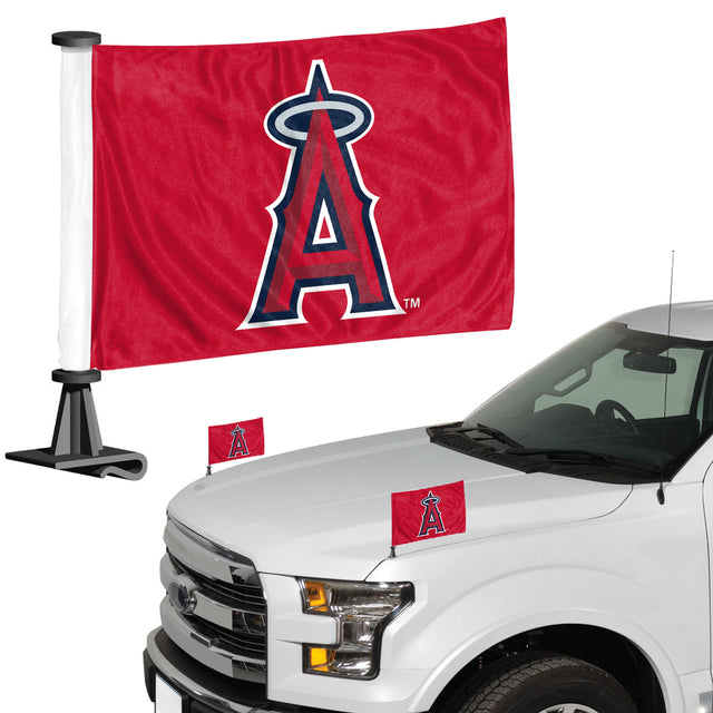 Juego de 2 banderas de Los Angeles Angels estilo embajador