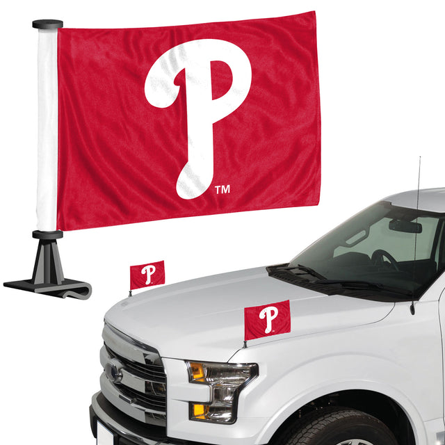 Juego de 2 banderas de los Philadelphia Phillies, estilo Ambassador