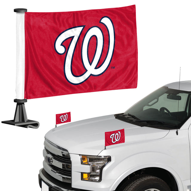 Juego de 2 banderas de los Washington Nationals, estilo embajador