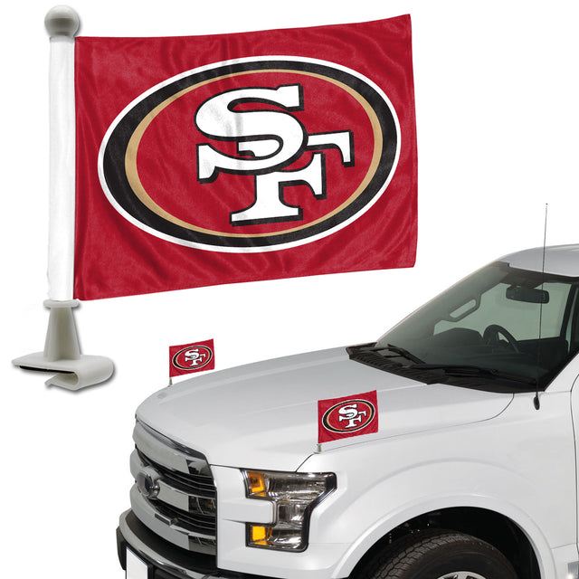 Juego de 2 banderas de los San Francisco 49ers, estilo Ambassador