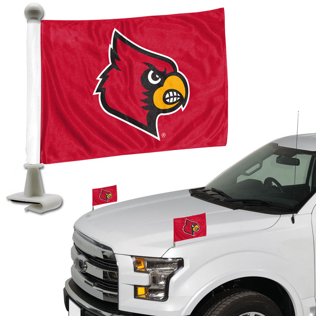 Juego de banderas de los Louisville Cardinals, 2 piezas, estilo embajador