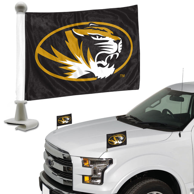 Juego de 2 banderas de los Missouri Tigers, estilo embajador