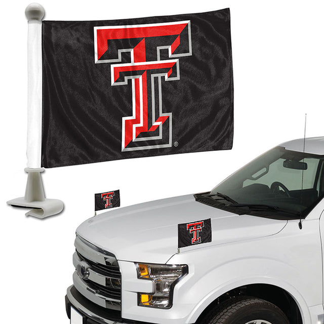 Juego de 2 banderas de los Texas Tech Red Raiders, estilo Ambassador