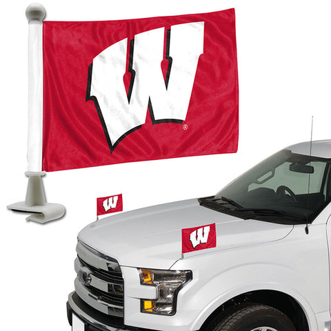 ~Wisconsin Badgers Flag Set 2 Piece Ambassador Style - Special Order~ backorder