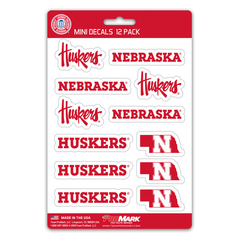 Nebraska Cornhuskers Decal Set Mini 12 Pack