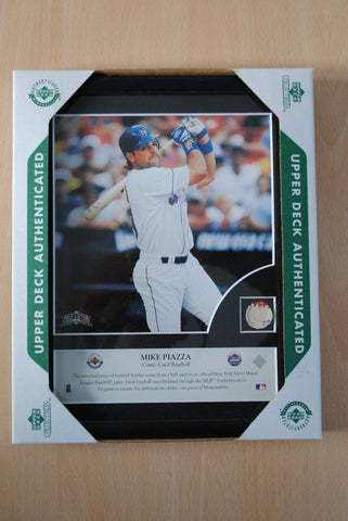 New York Mets Mike Piazza Game Used Baseball Plaque CO