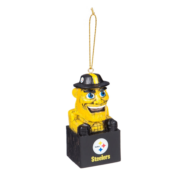 Adorno de diseño tiki de los Pittsburgh Steelers