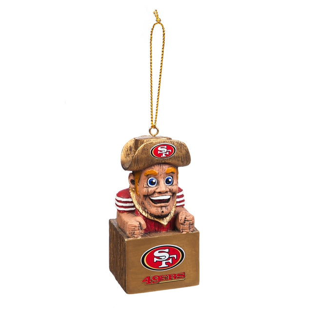 Adorno de diseño tiki de los San Francisco 49ers