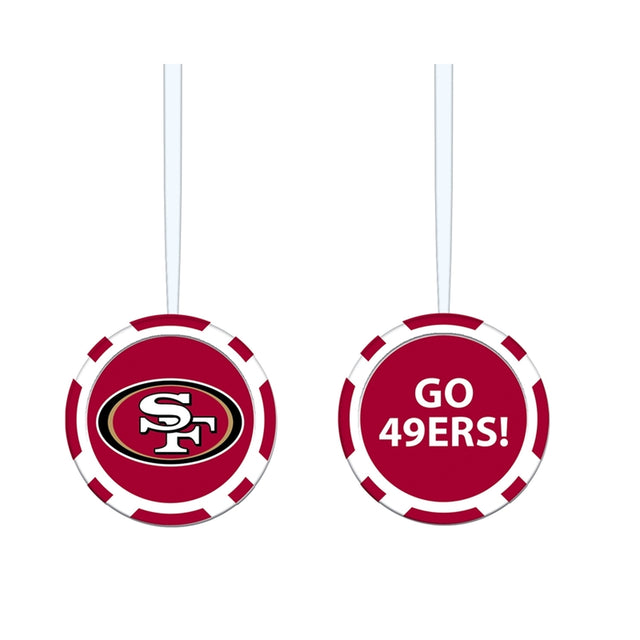 Ficha de juego con adornos de los San Francisco 49ers