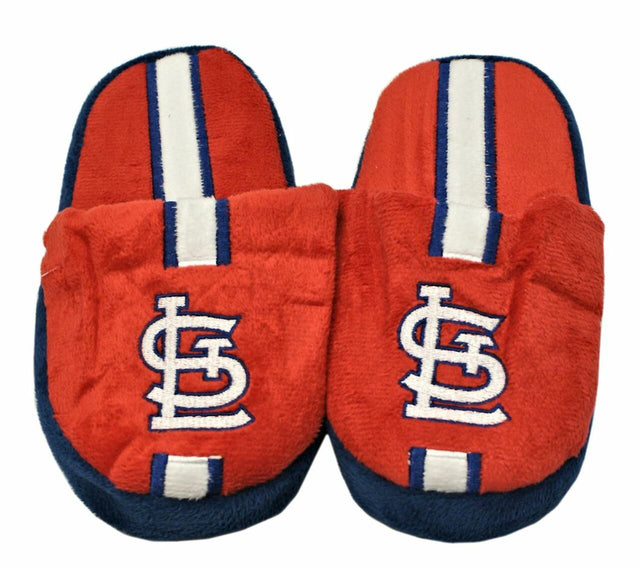 Pantuflas de los St. Louis Cardinals, para jóvenes, tallas 8 a 16, a rayas (caja de 12 unidades) CO