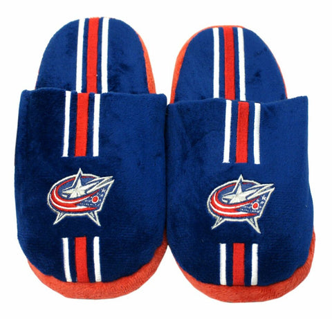 ~Columbus Blue Jackets Slippers - Youth 8-16 Stripe (12 pc case) CO~ backorder