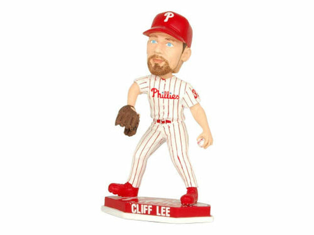 Figura cabezona con base de placa coleccionable de Cliff Lee Forever Collectibles de los Philadelphia Phillies