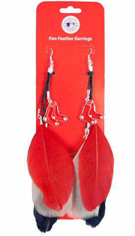 ~Boston Red Sox Team Color Feather Earrings CO~ backorder