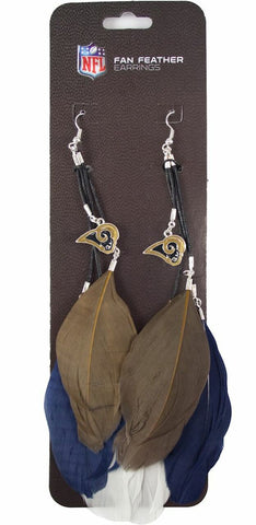 ~Los Angeles Rams Team Color Feather Earrings CO~ backorder