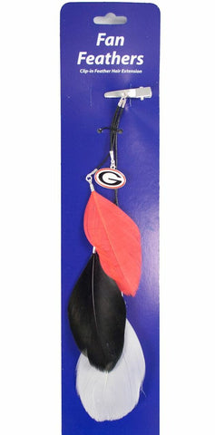 ~Georgia Bulldogs Team Color Feather Hair Clip~ backorder