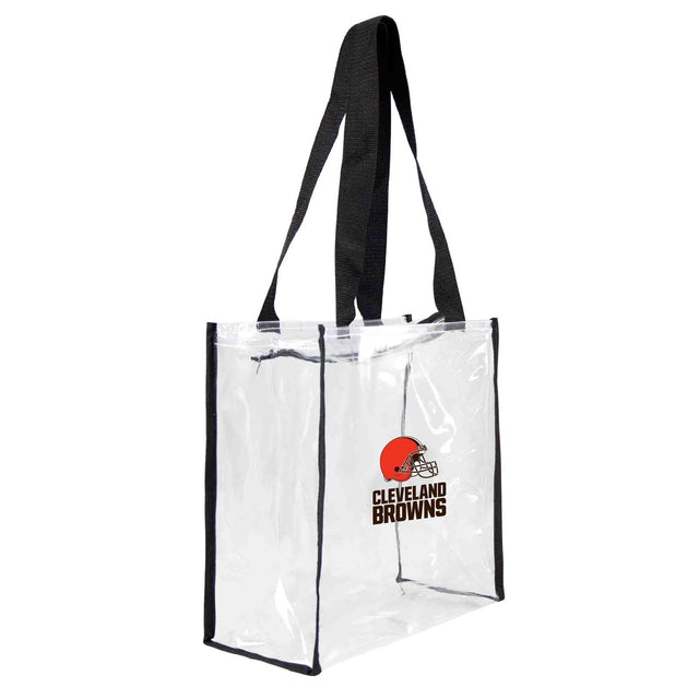 Bolsa de mano cuadrada transparente con logo del estadio de los Cleveland Browns