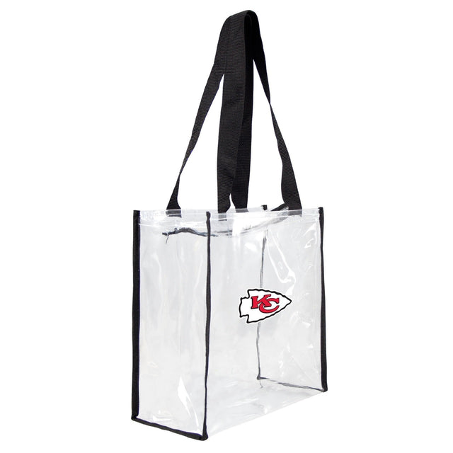 Bolsa de mano cuadrada transparente con logo del estadio de los Kansas City Chiefs