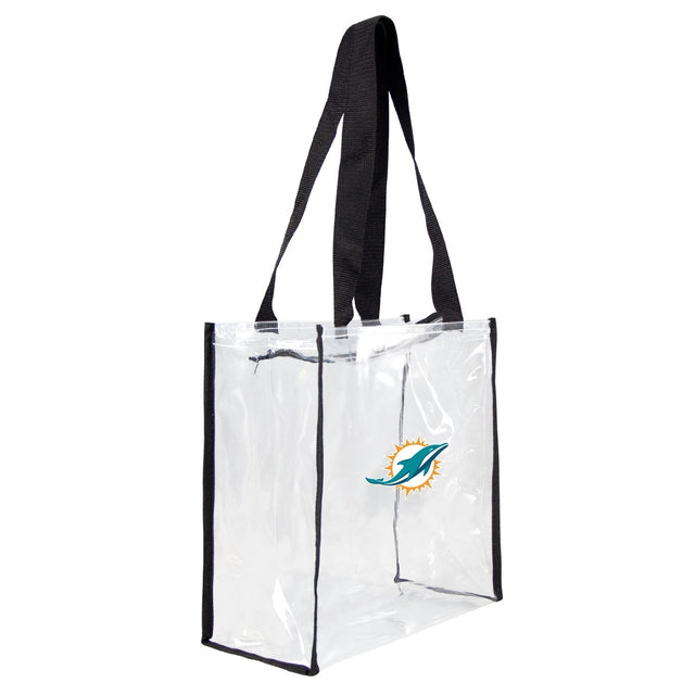 Bolsa de mano cuadrada transparente con logo del estadio de los Miami Dolphins