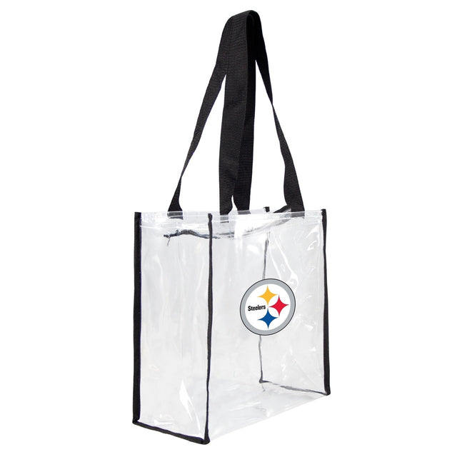 Bolsa de mano cuadrada transparente con el logo del estadio de los Pittsburgh Steelers