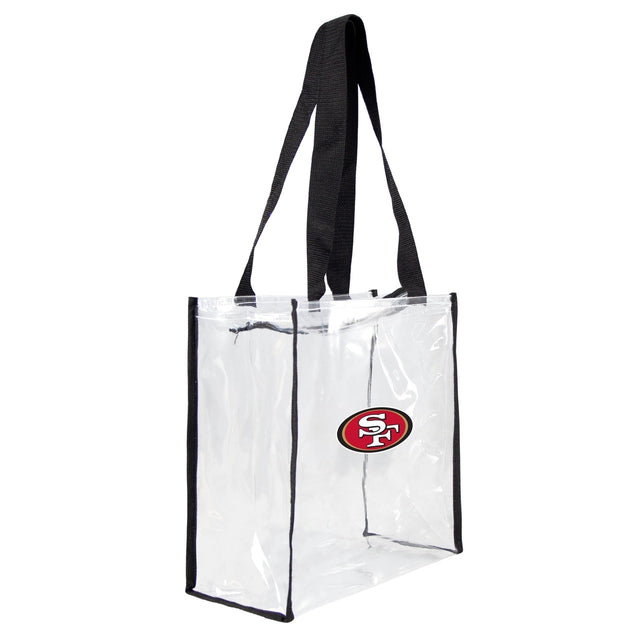 Bolsa de mano cuadrada transparente con logo del estadio de los San Francisco 49ers