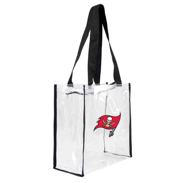 Bolso de mano cuadrado transparente con logo del estadio de los Tampa Bay Buccaneers