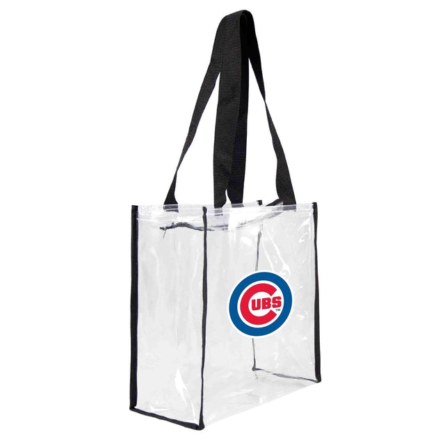 Bolsa de mano cuadrada transparente con logo del estadio de los Chicago Cubs