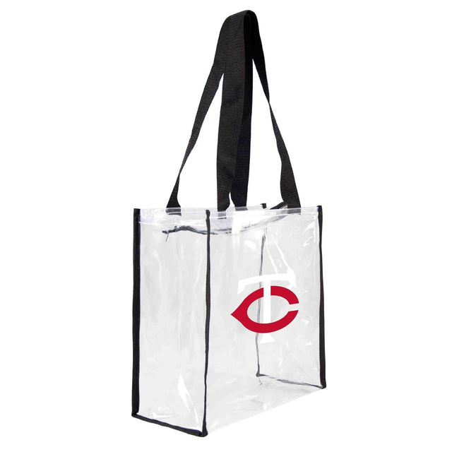 Bolsa de mano cuadrada transparente con logo del estadio de los Minnesota Twins