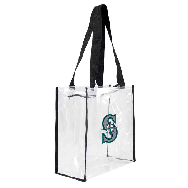 Bolso de mano cuadrado transparente con diseño de estadio de los Seattle Mariners