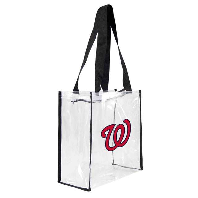 Bolsa de mano cuadrada transparente con logo del estadio de los Washington Nationals