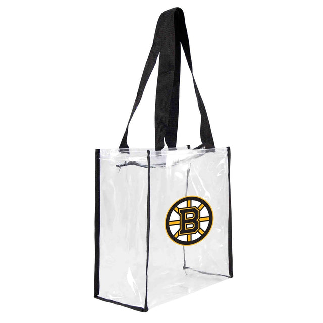 Bolsa de mano cuadrada transparente con el logo del estadio de los Boston Bruins