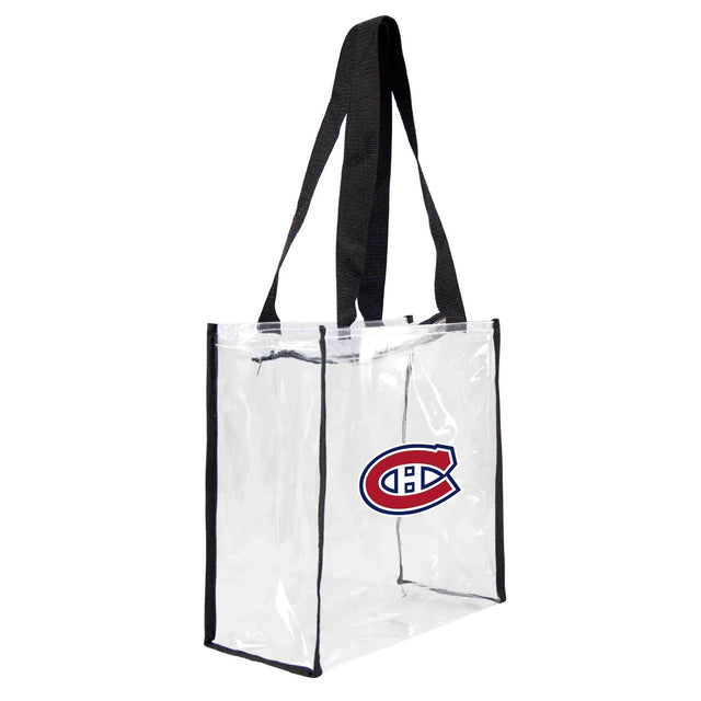 Bolsa de mano cuadrada transparente con logo del estadio de los Montreal Canadiens