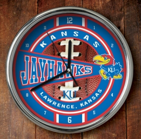 ~Kansas Jayhawks Wall Clock Chrome CO~ backorder