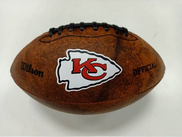 Balón de fútbol de los Kansas City Chiefs, estilo retro, 9", logotipo en color