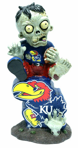 Kansas Jayhawks Zombie Figurine - On Logo w/Football CO