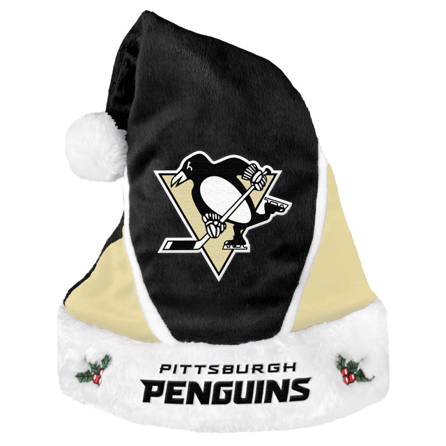 Gorro de Papá Noel con diseño de bloques de colores de los Pittsburgh Penguins