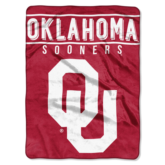 Manta de los Oklahoma Sooners de 60 x 80, diseño básico de Raschel