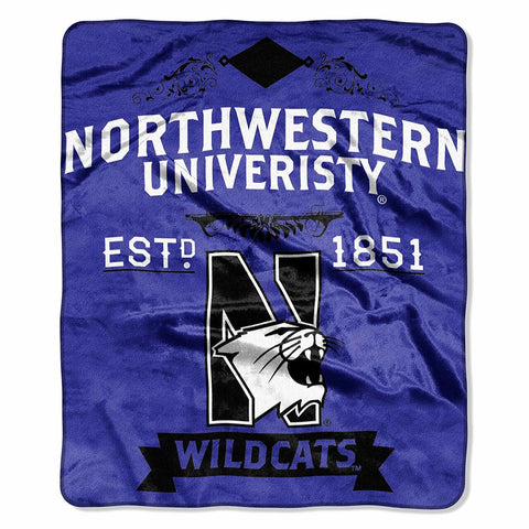 Northwestern Wildcats Blanket 50x60 Raschel Label Design